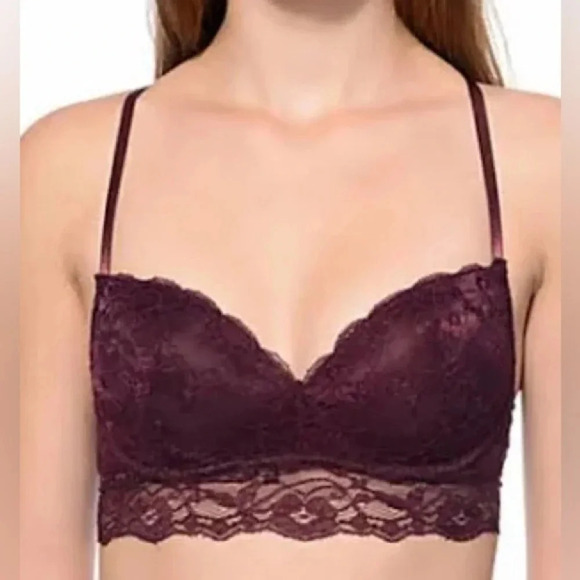 NWOT Set of 2 Trillium Bralettes Wine & White S - Picture 1 of 6